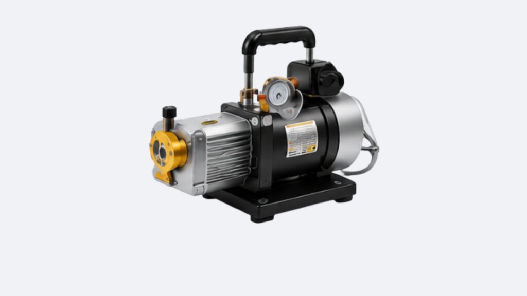 Compact electric vacuum pump with pressure gauge