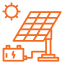 Solar panel with sun icon